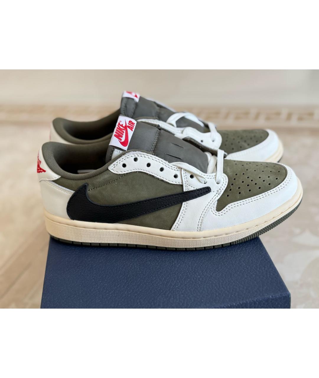 NIKE Хаки кожаные кроссовки, фото 5