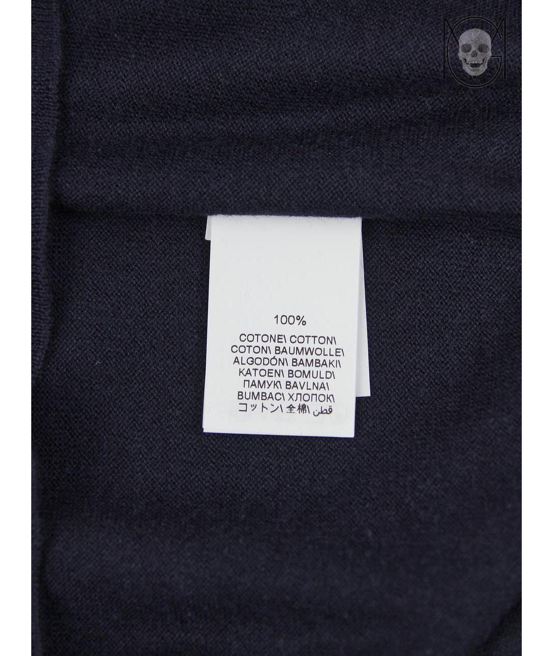 BRUNELLO CUCINELLI Темно-синяя хлопковая футболка, фото 4