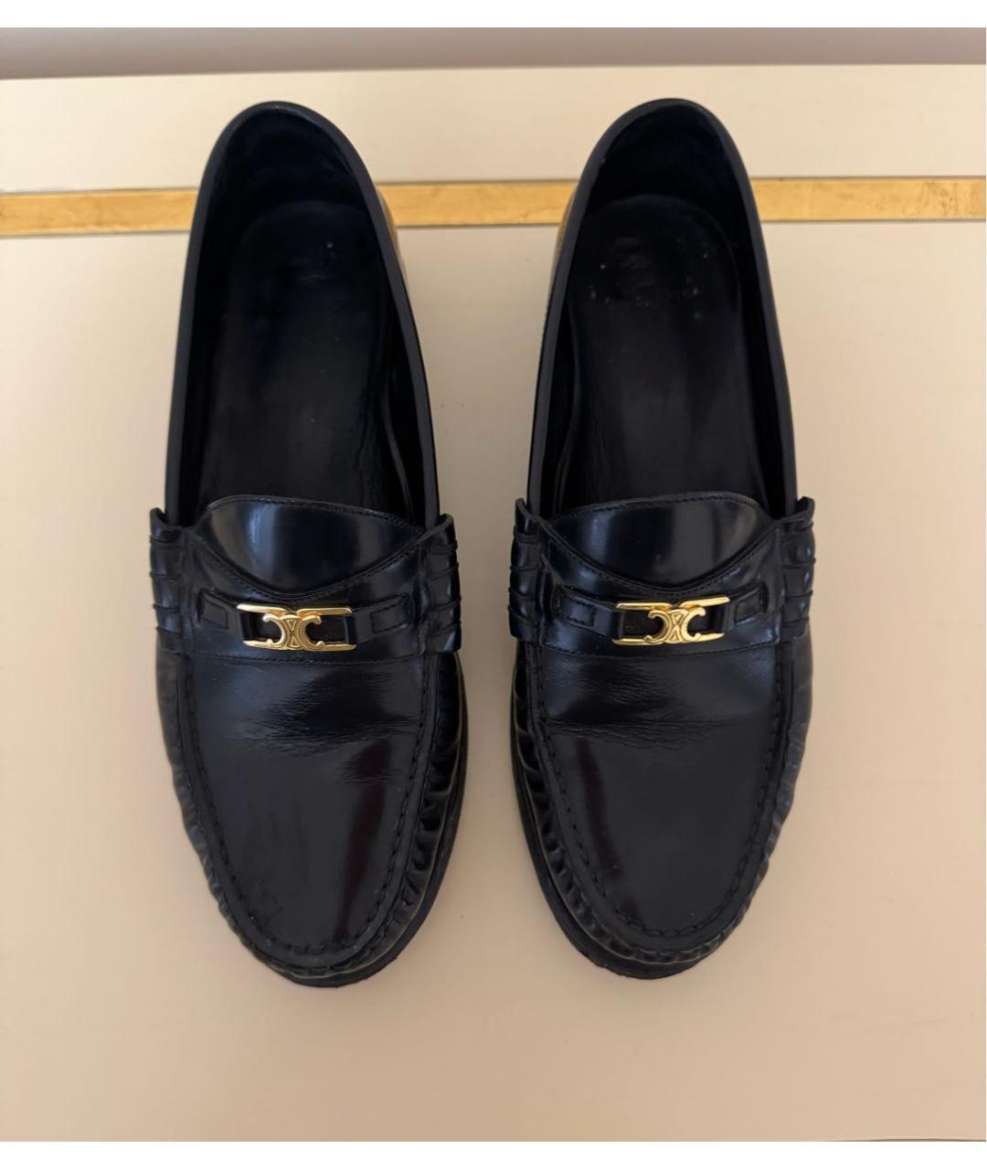 CELINE Черные кожаные лоферы, фото 3