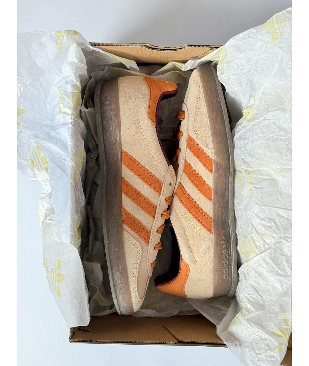 ADIDAS Бежевые замшевые кроссовки, фото 6