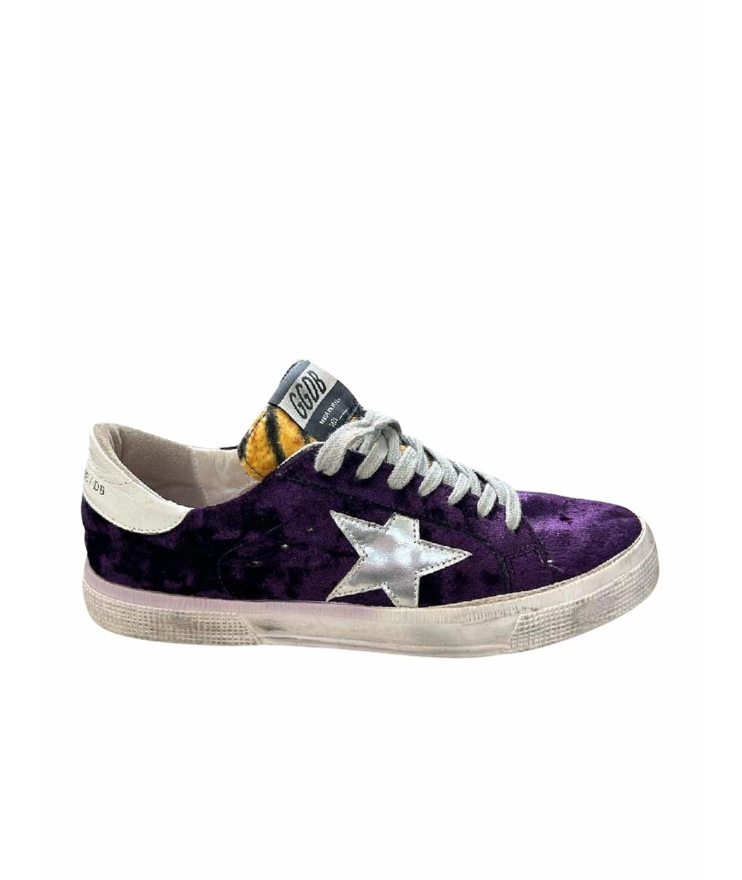 GOLDEN GOOSE DELUXE BRAND Фиолетовые кожаные кеды, фото 9