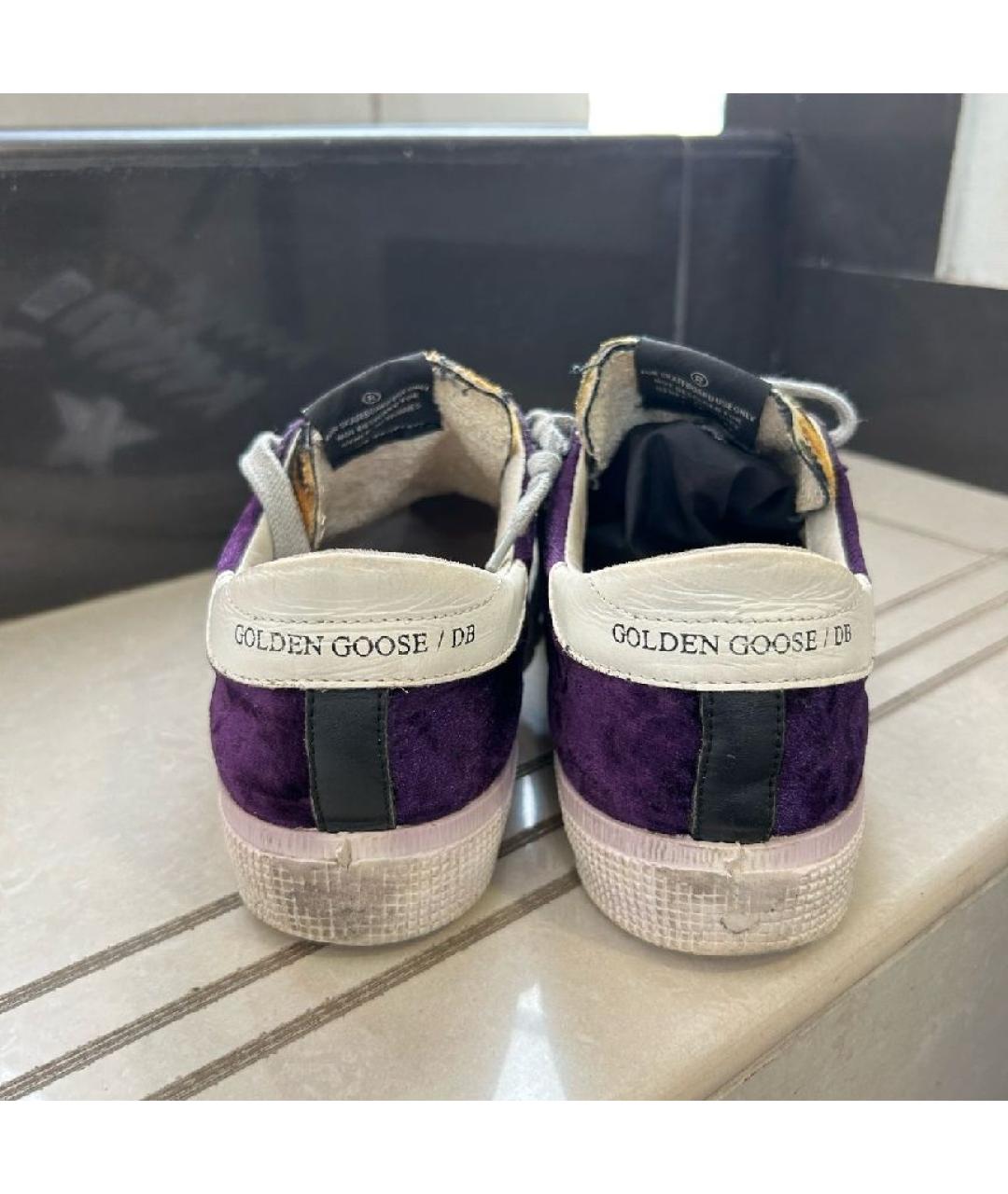 GOLDEN GOOSE DELUXE BRAND Фиолетовые кожаные кеды, фото 7