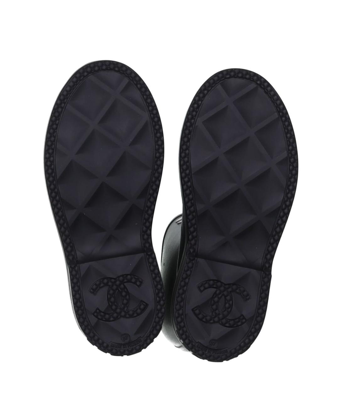 CHANEL Черные резиновые сапоги, фото 4