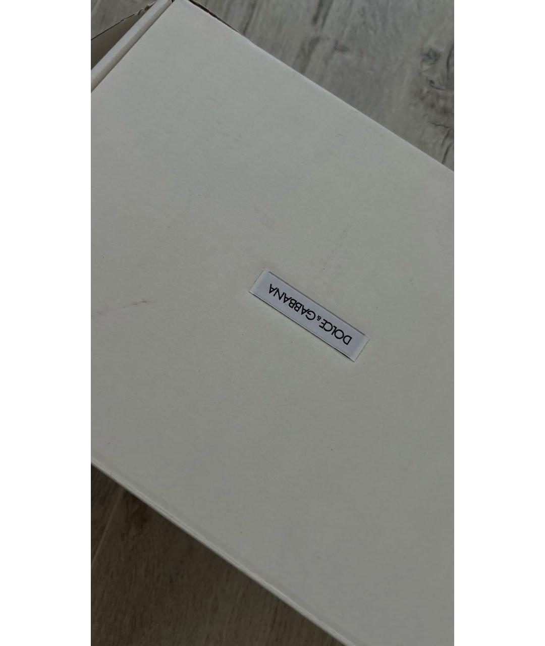 DOLCE&GABBANA Черные кожаные кеды, фото 6