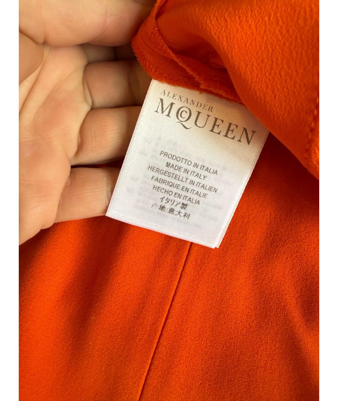 ALEXANDER MCQUEEN Оранжевое прямые брюки, фото 6