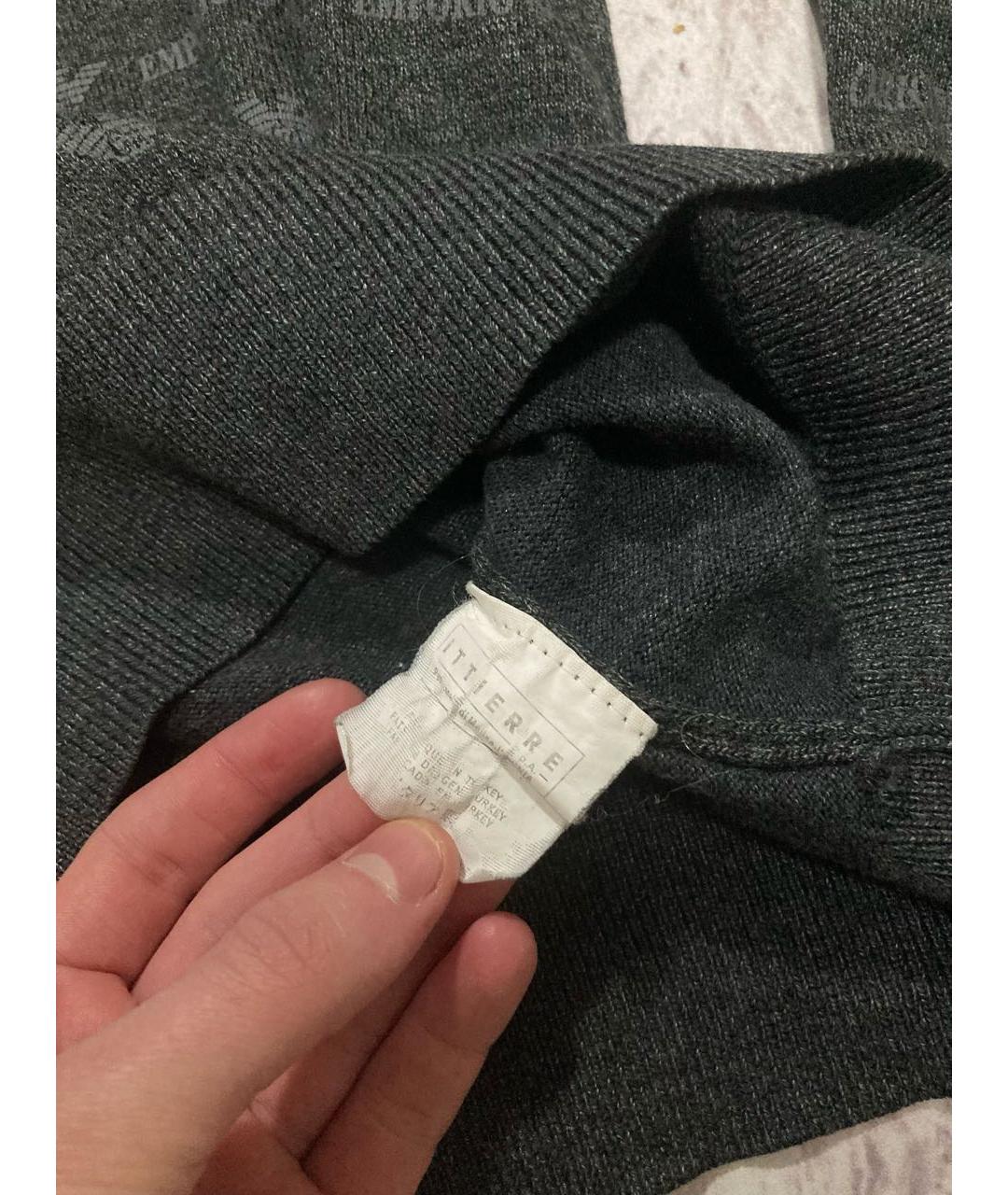 EMPORIO ARMANI Антрацитовый шерстяной джемпер / свитер, фото 5