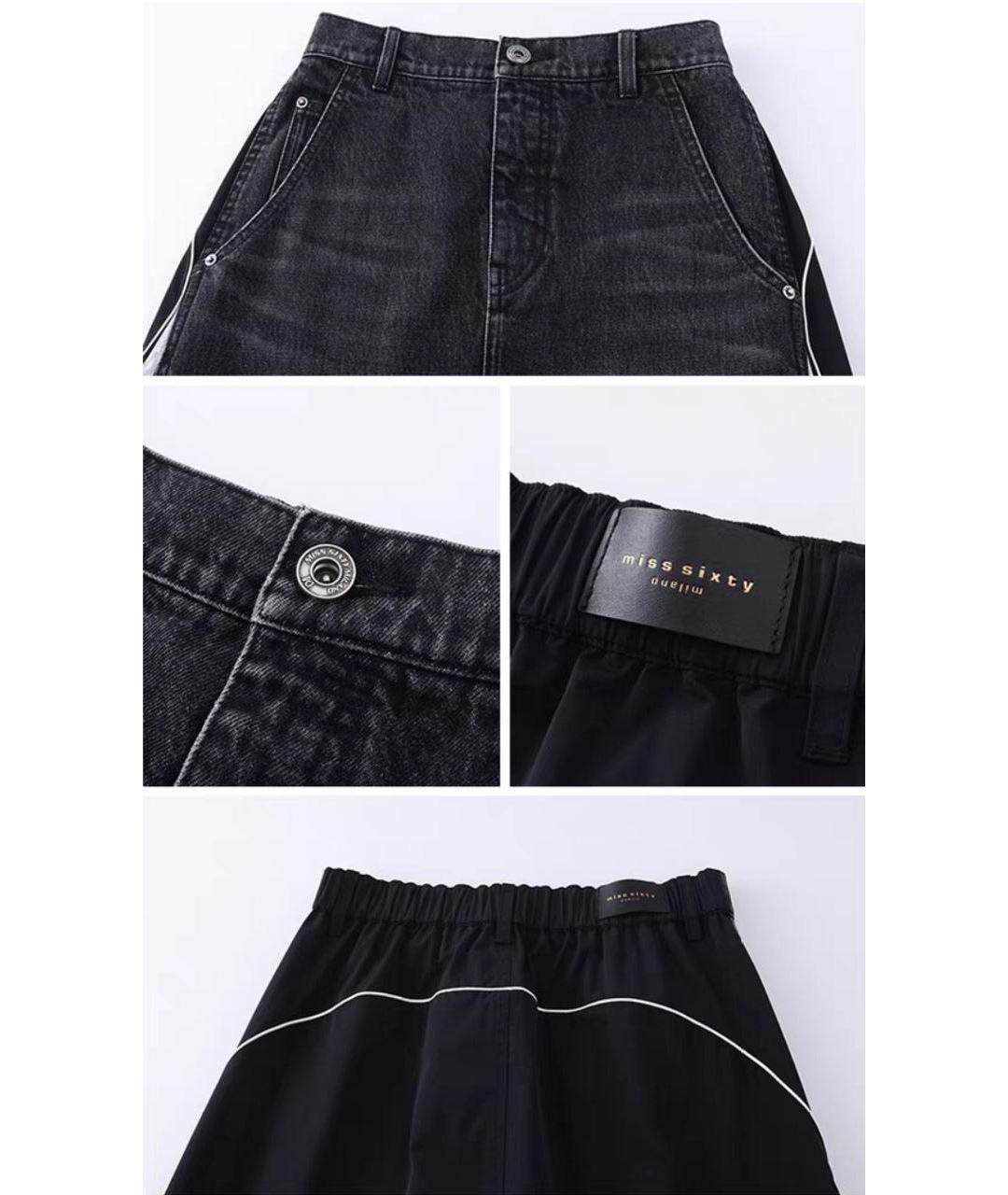 MISS BLUMARINE Антрацитовая хлопковая юбка макси, фото 4