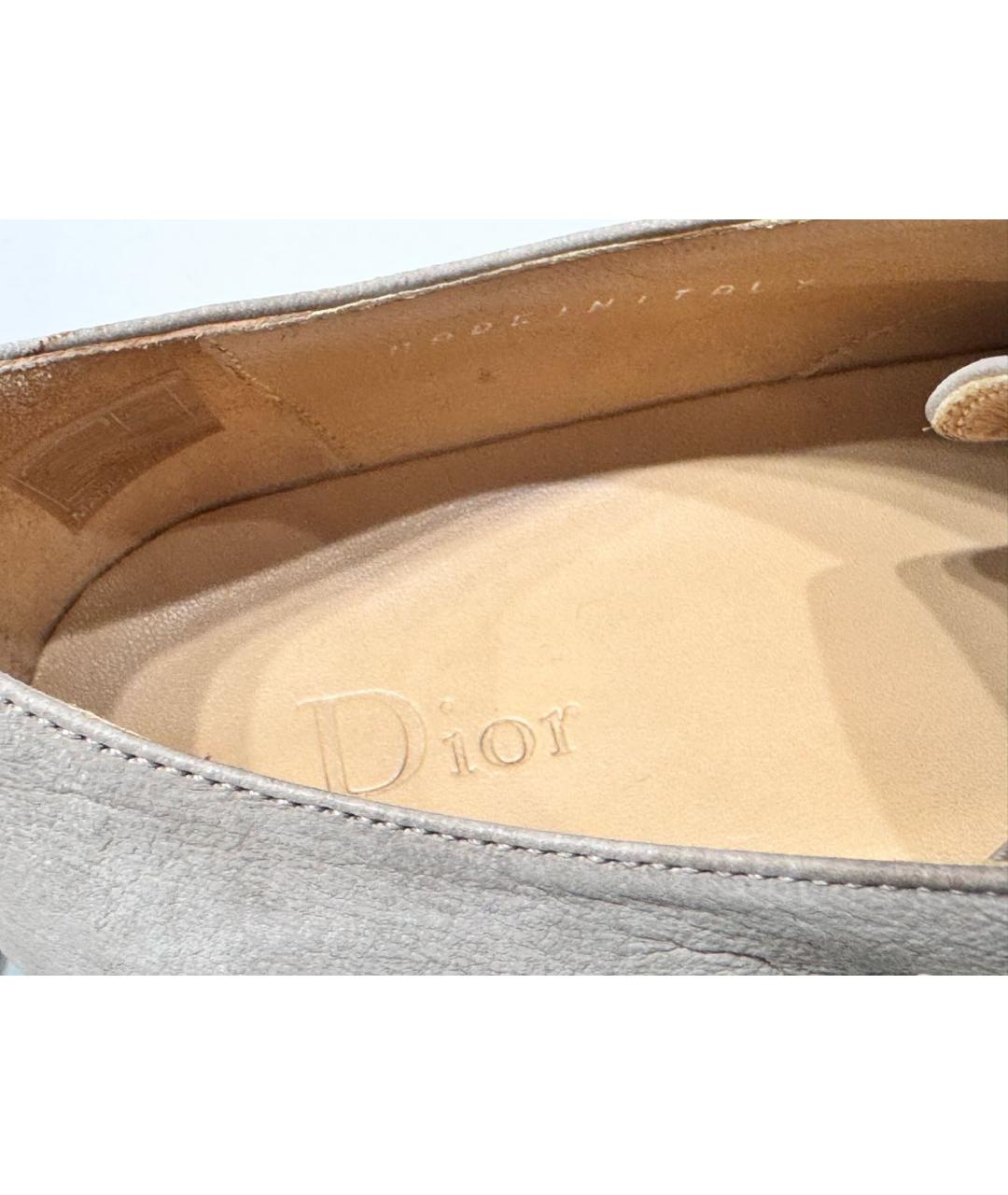 CHRISTIAN DIOR Бежевые нубуковые туфли, фото 6