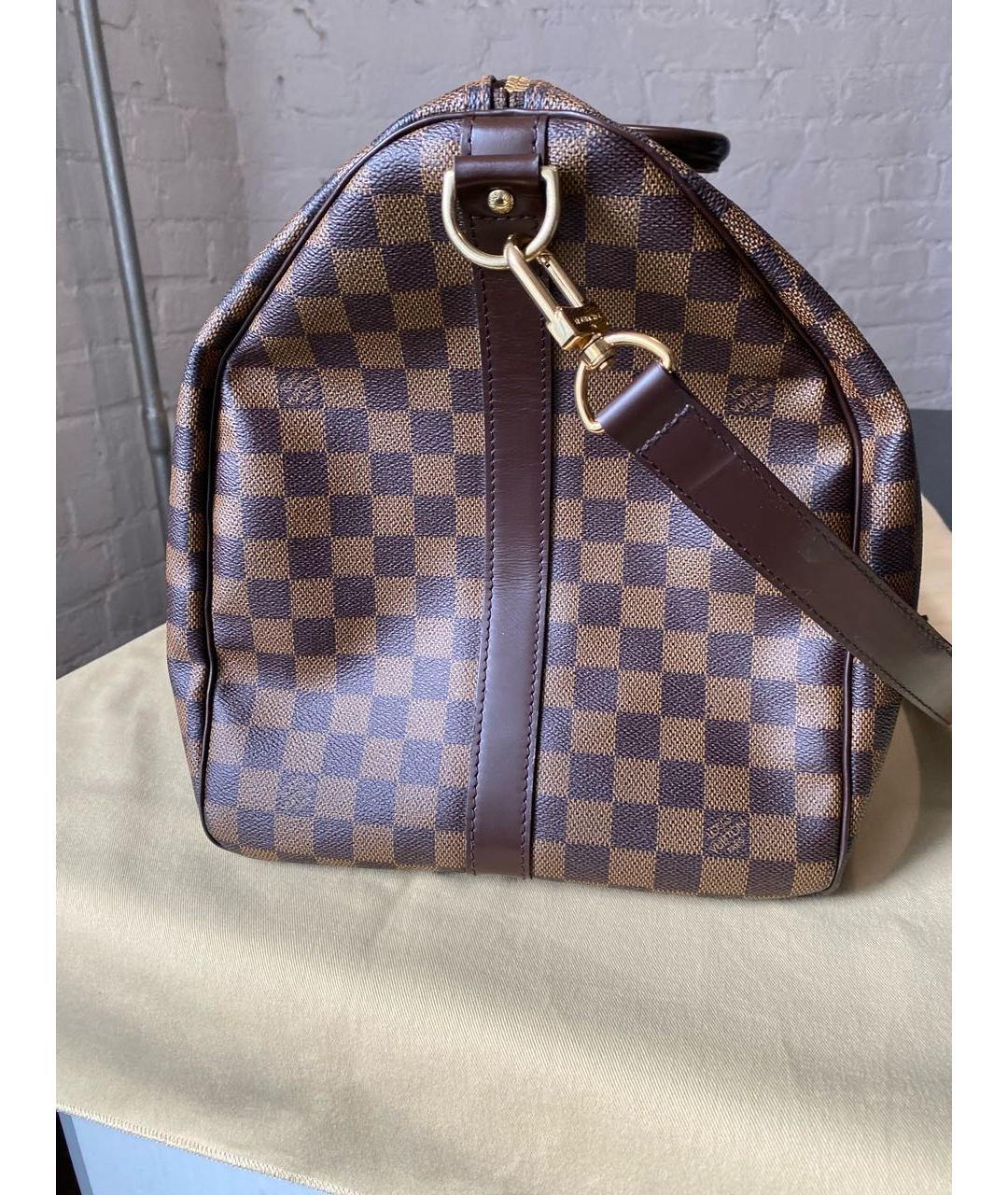 LOUIS VUITTON Коричневая кожаная дорожная/спортивная сумка, фото 2