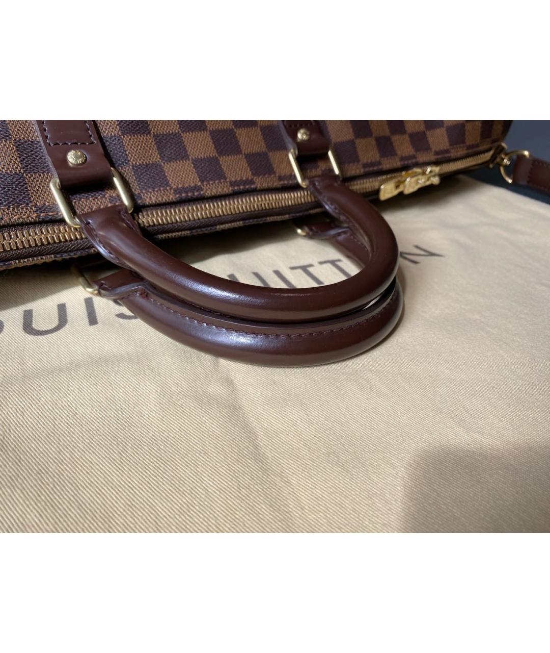LOUIS VUITTON Коричневая кожаная дорожная/спортивная сумка, фото 8