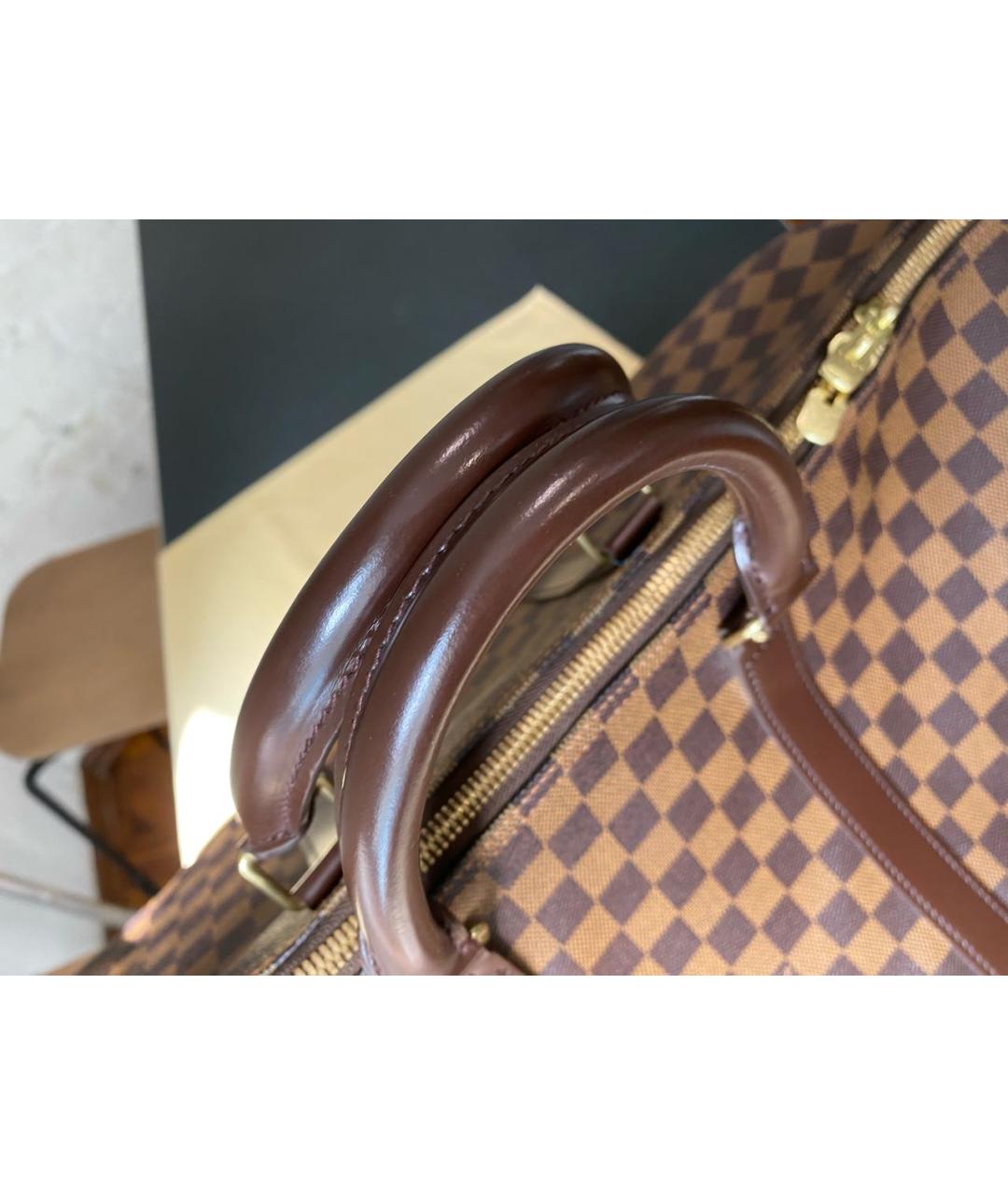 LOUIS VUITTON Коричневая кожаная дорожная/спортивная сумка, фото 5