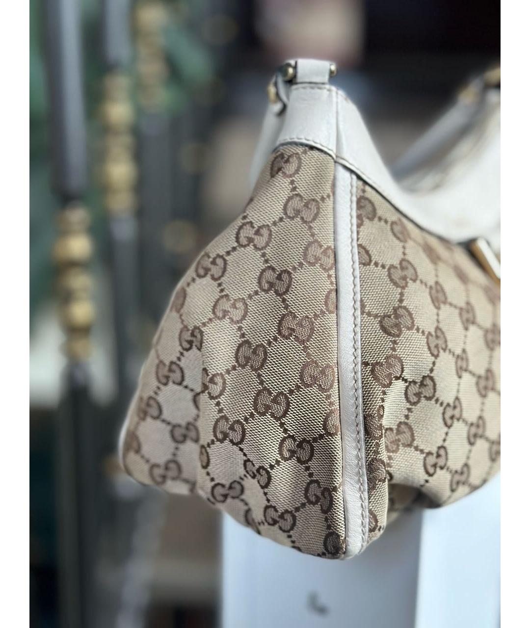 GUCCI Белая кожаная сумка с короткими ручками, фото 2