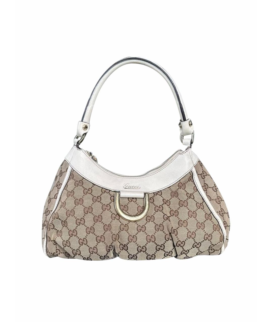 GUCCI Белая кожаная сумка с короткими ручками, фото 1