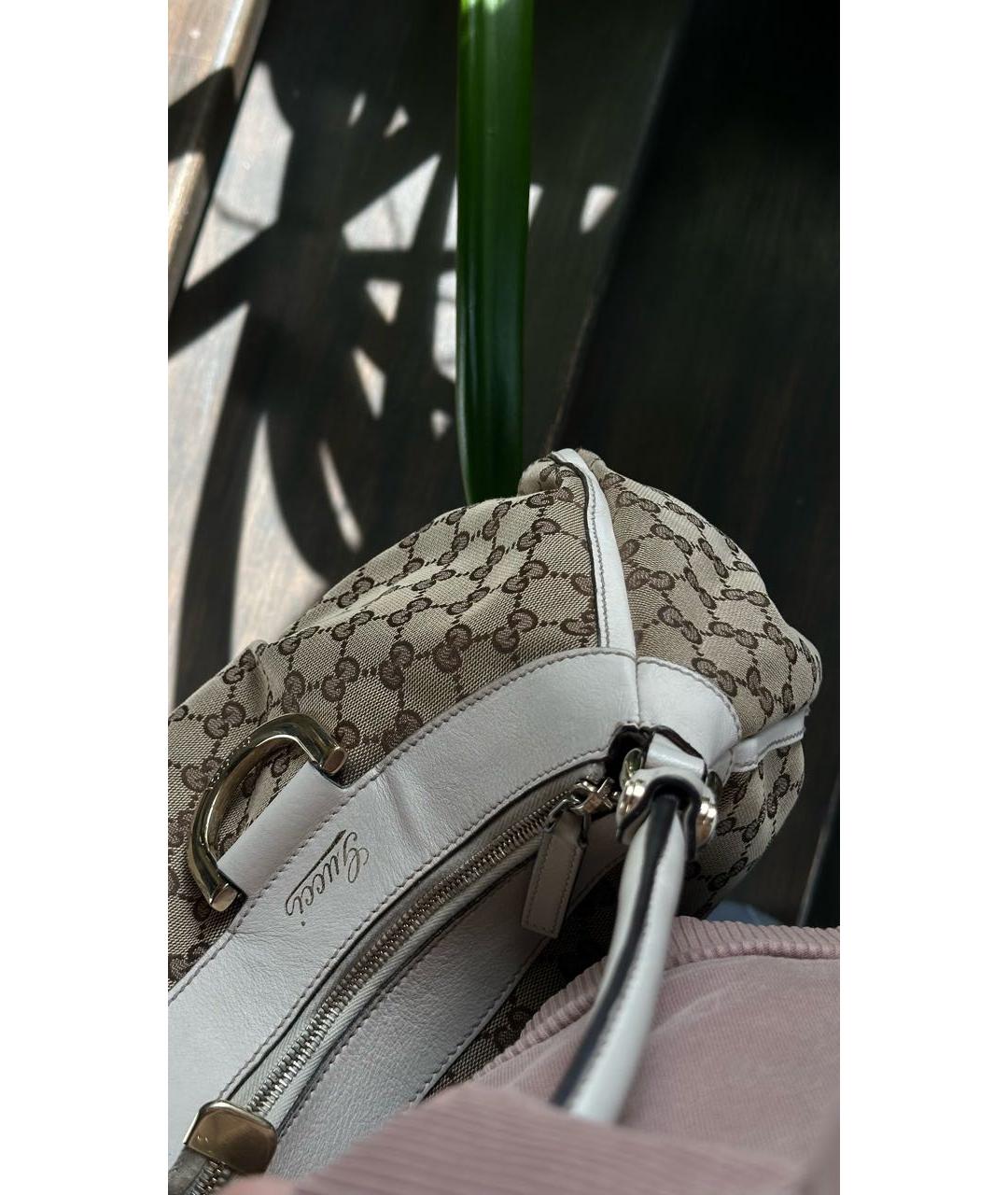 GUCCI Белая кожаная сумка с короткими ручками, фото 6