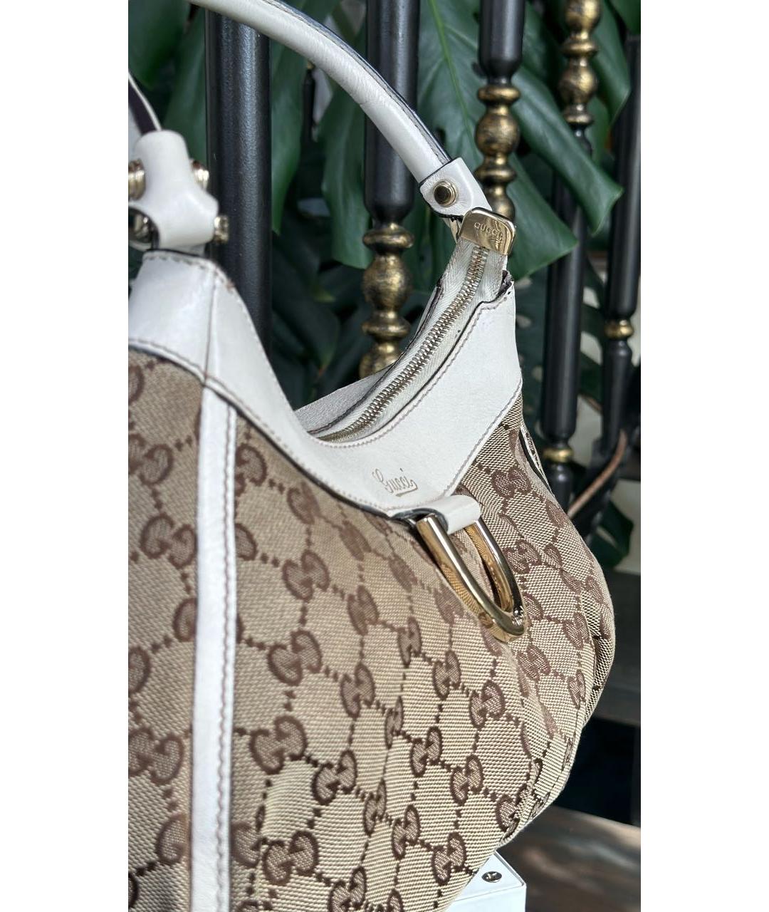 GUCCI Белая кожаная сумка с короткими ручками, фото 5