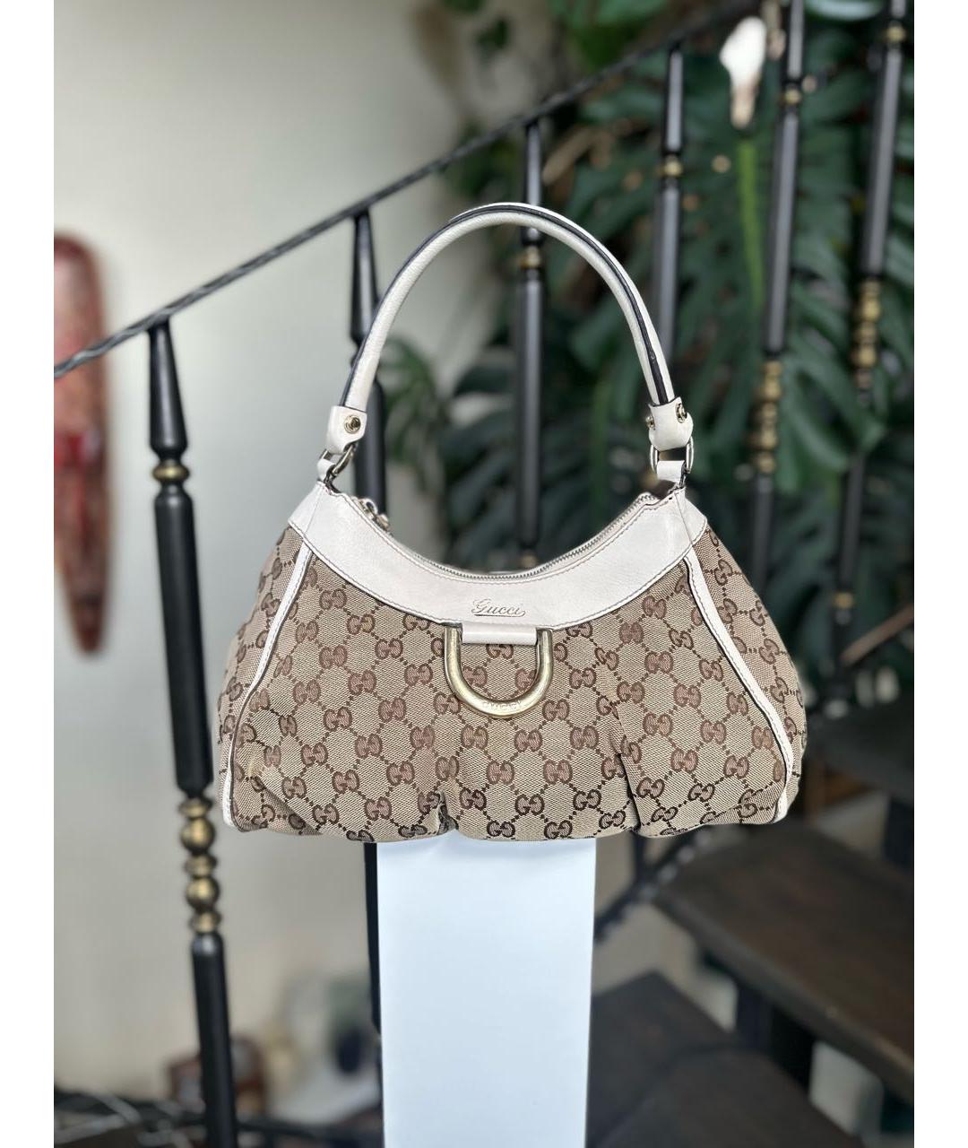 GUCCI Белая кожаная сумка с короткими ручками, фото 8