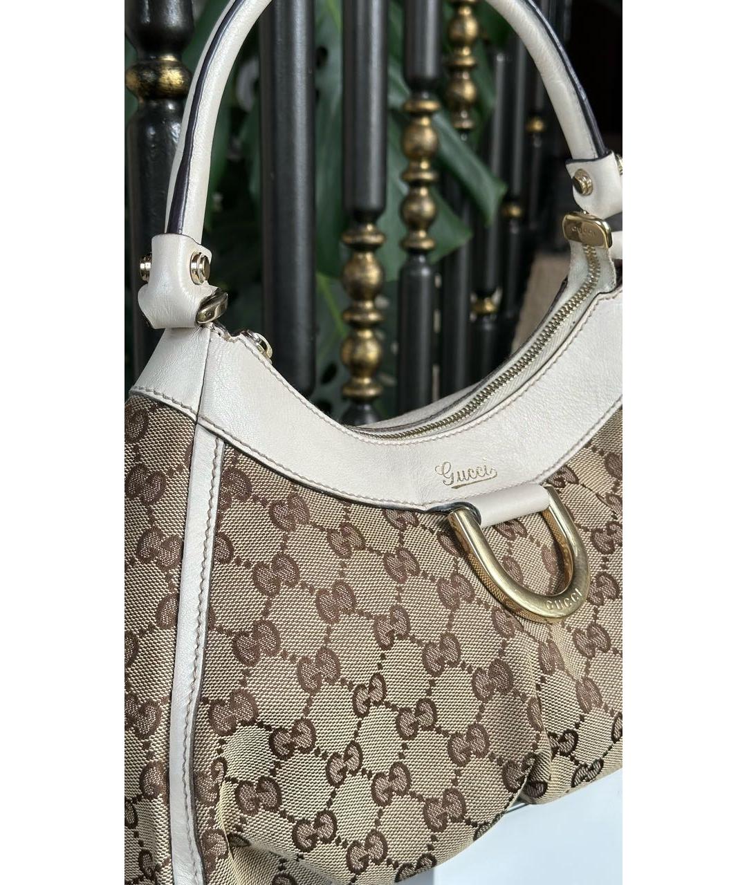 GUCCI Белая кожаная сумка с короткими ручками, фото 4
