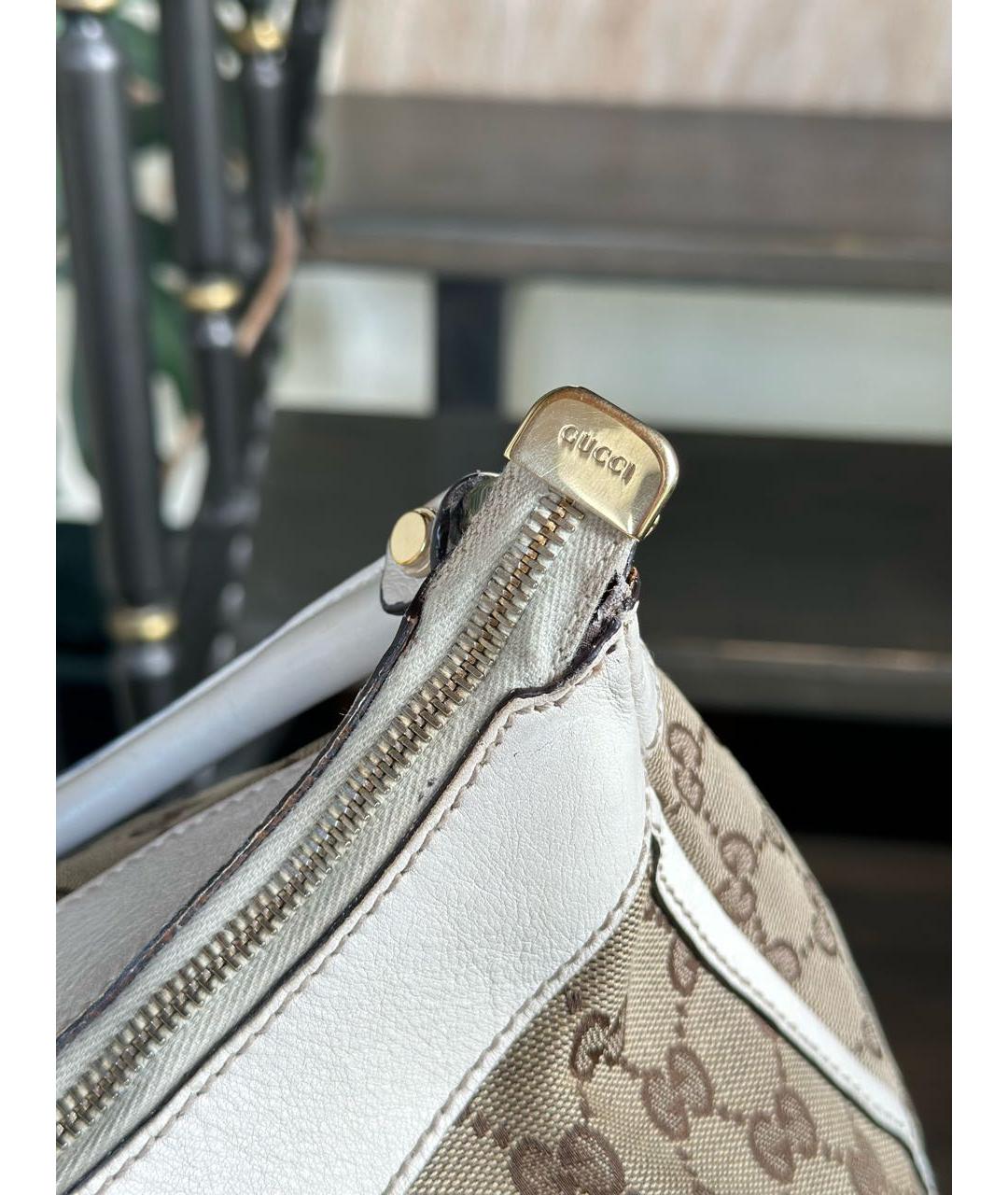 GUCCI Белая кожаная сумка с короткими ручками, фото 3