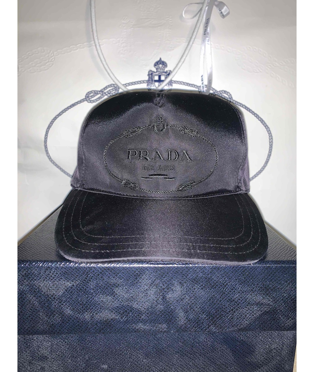 PRADA Черная синтетическая кепка, фото 6