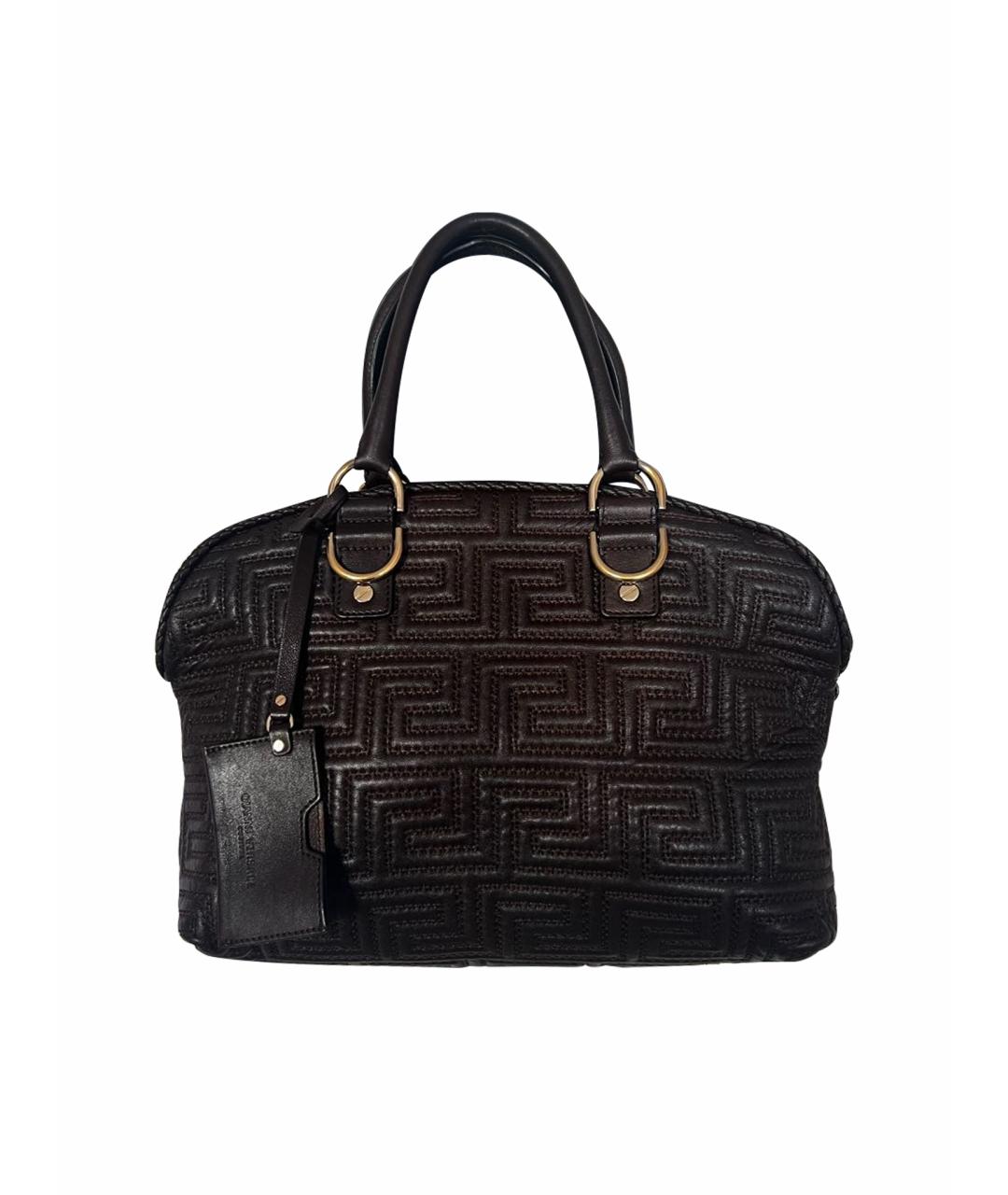 VERSACE Коричневая кожаная сумка тоут, фото 1