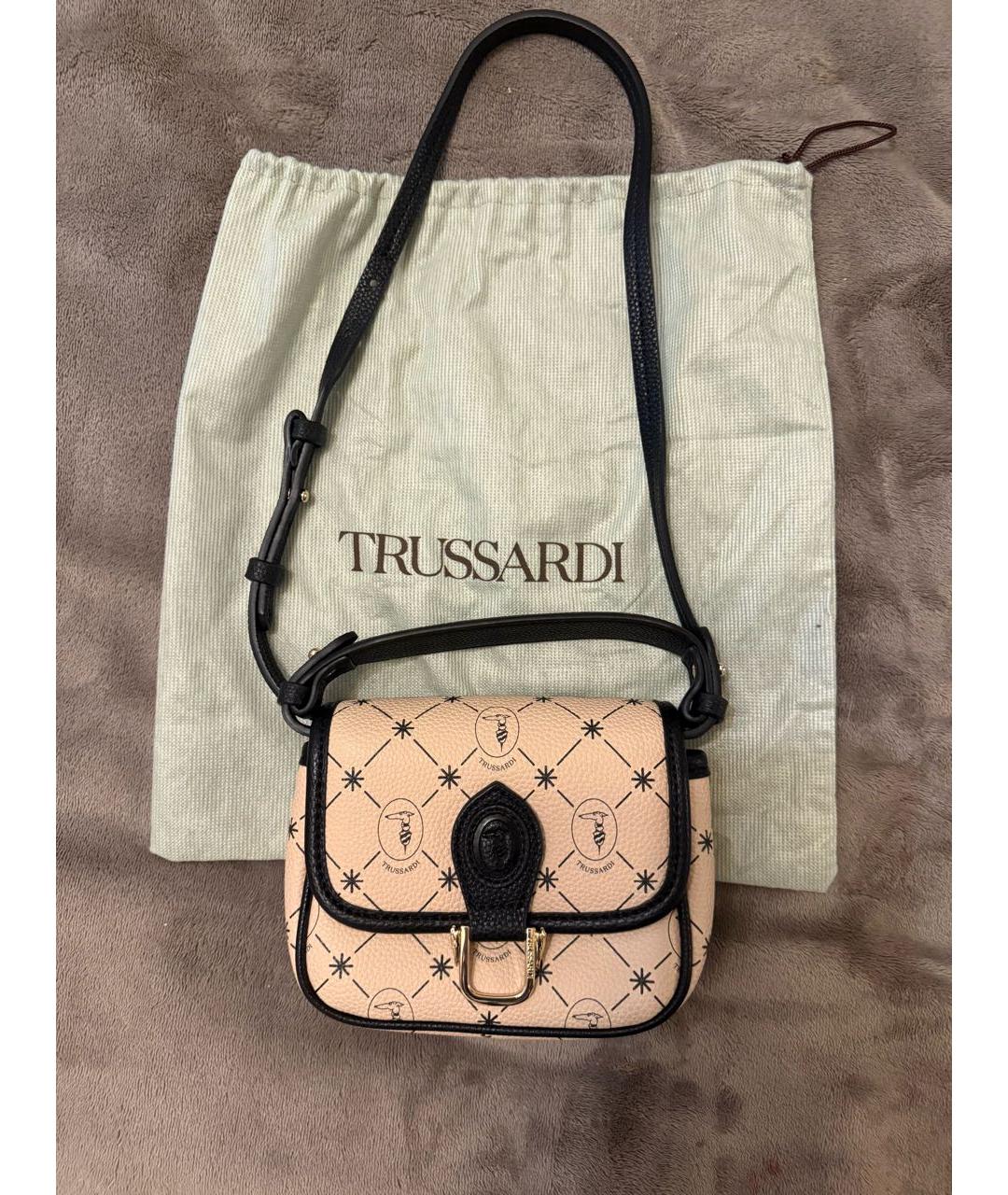 TRUSSARDI Бежевая сумка с короткими ручками, фото 4