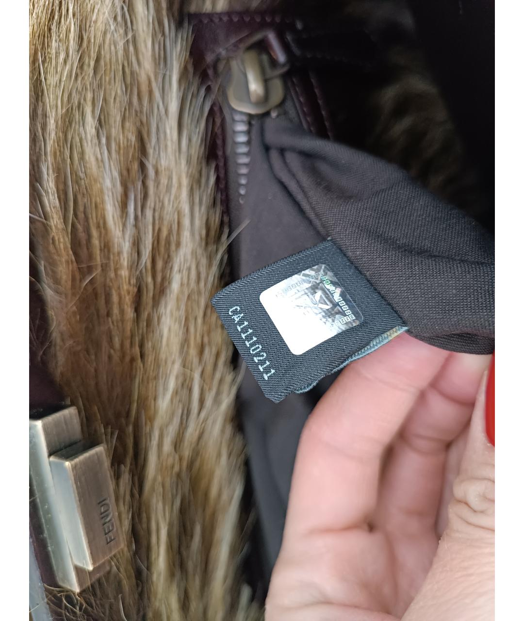 FENDI Коричневая кожаная сумка тоут, фото 7