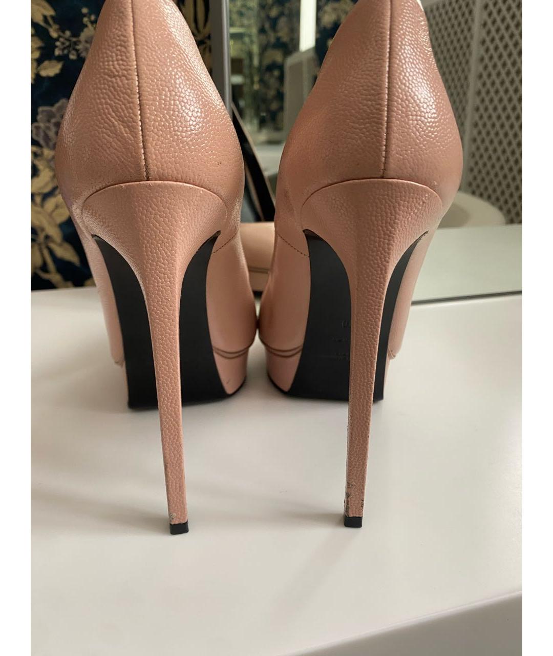 SAINT LAURENT Бежевые кожаные туфли, фото 4