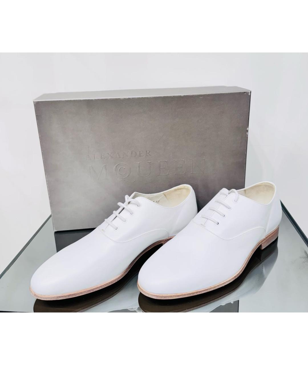 ALEXANDER MCQUEEN Белые кожаные туфли, фото 5
