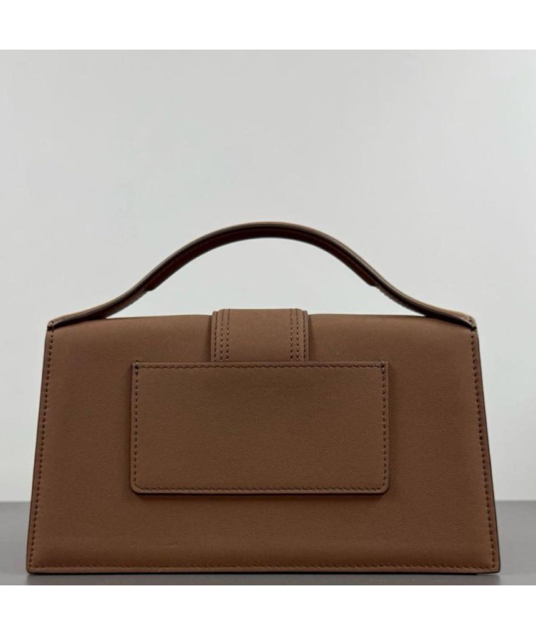 JACQUEMUS Коричневая замшевая сумка с короткими ручками, фото 3