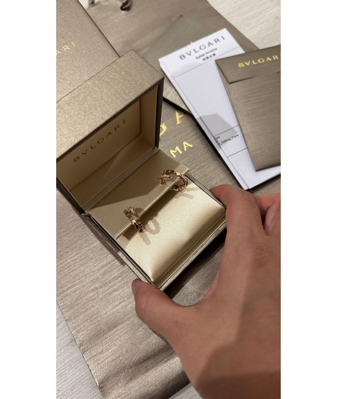 BVLGARI Золотые серьги из розового золота, фото 6