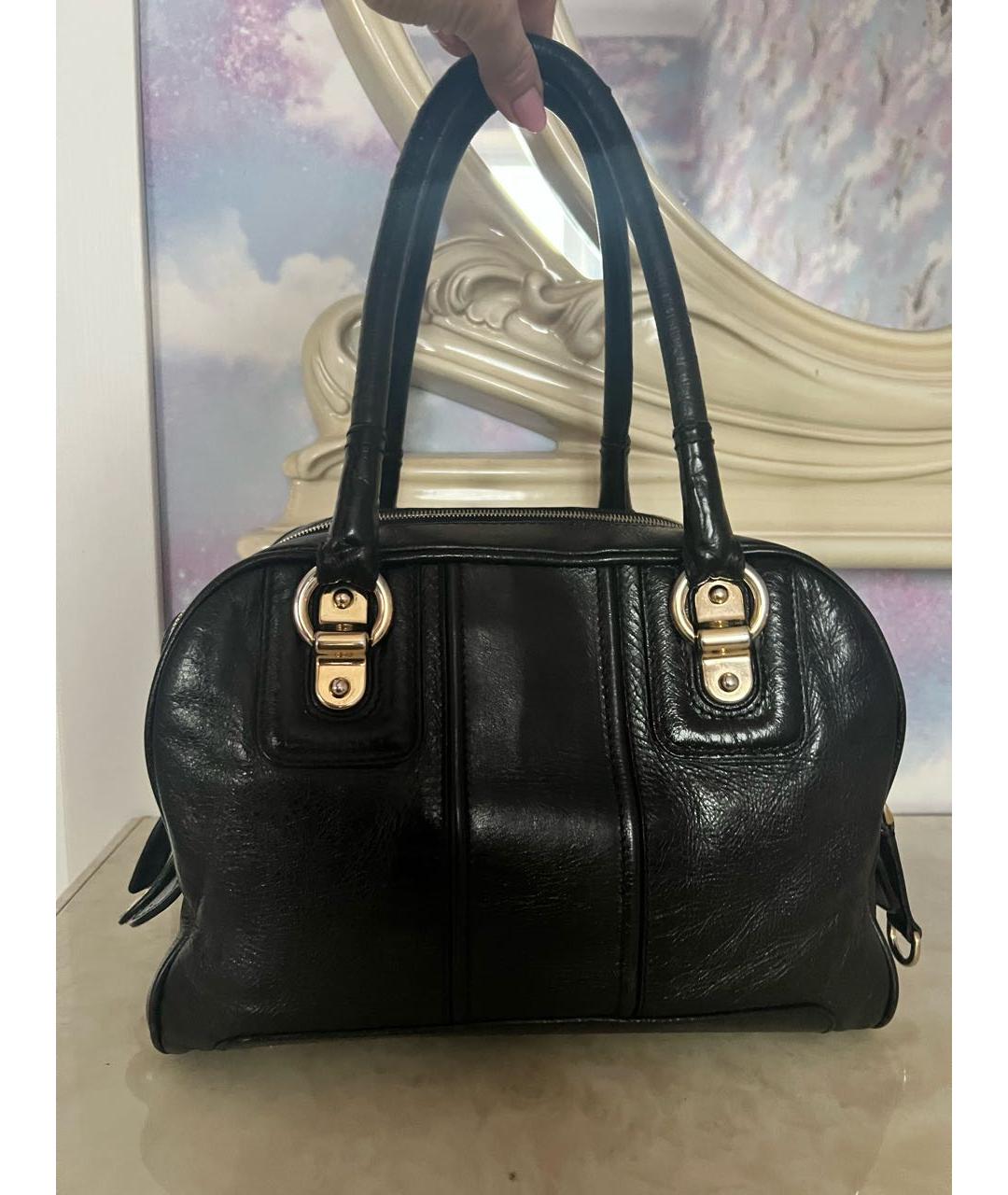 DOLCE&GABBANA Черная кожаная сумка с короткими ручками, фото 3