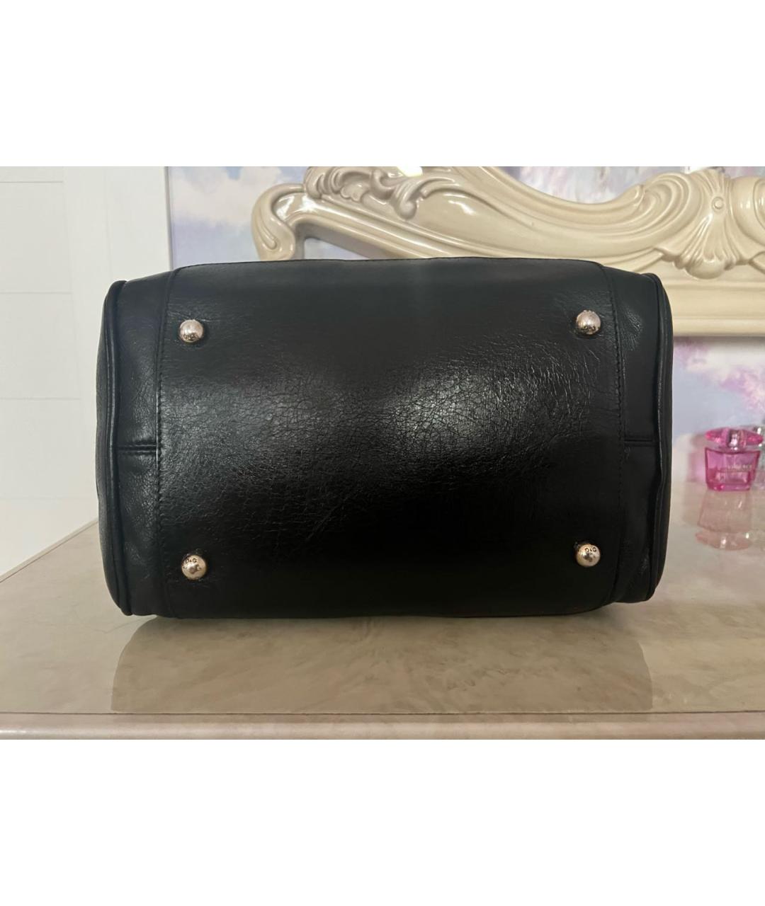 DOLCE&GABBANA Черная кожаная сумка с короткими ручками, фото 6