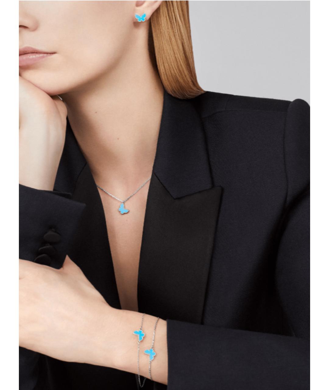 VAN CLEEF & ARPELS Голубые серьги из белого золота, фото 2