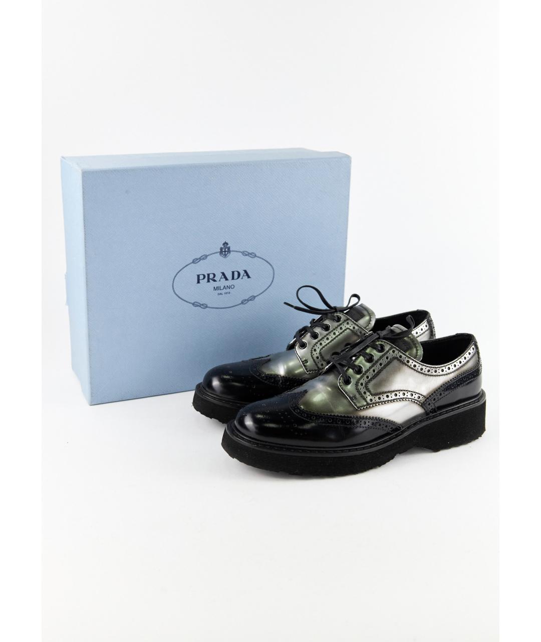 PRADA Черные ботинки из лакированной кожи, фото 5
