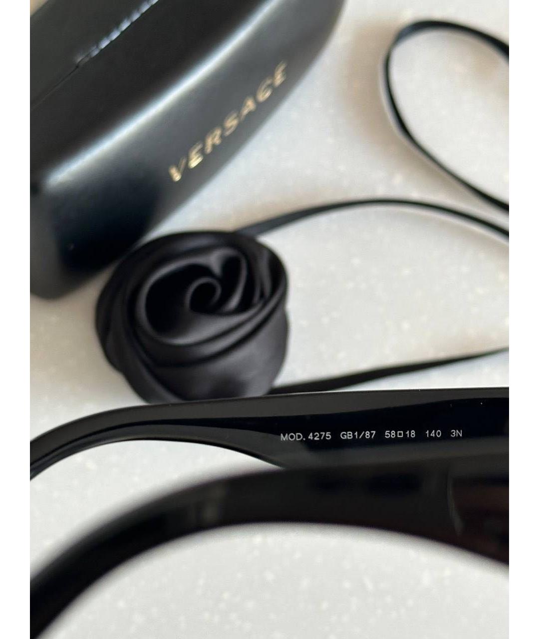 VERSACE Черные пластиковые солнцезащитные очки, фото 6