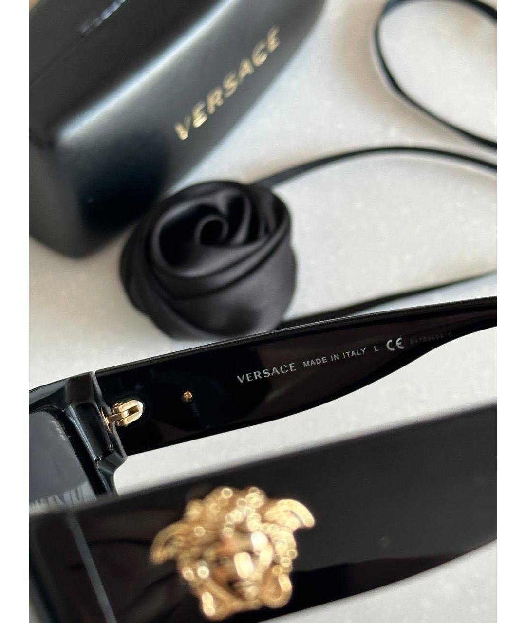 VERSACE Черные пластиковые солнцезащитные очки, фото 5