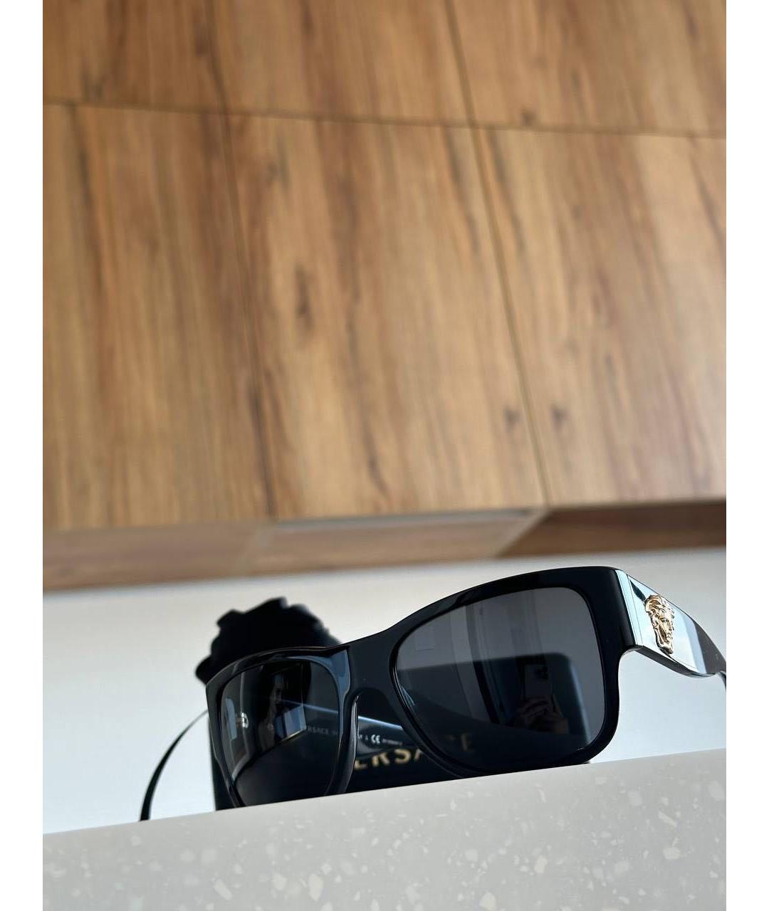 VERSACE Черные пластиковые солнцезащитные очки, фото 7