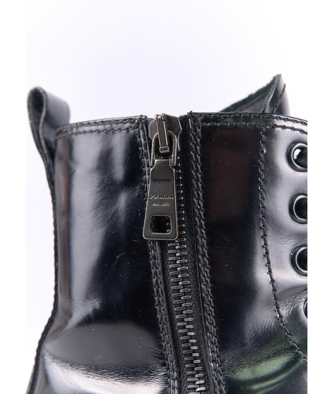PRADA Черные ботинки из лакированной кожи, фото 5