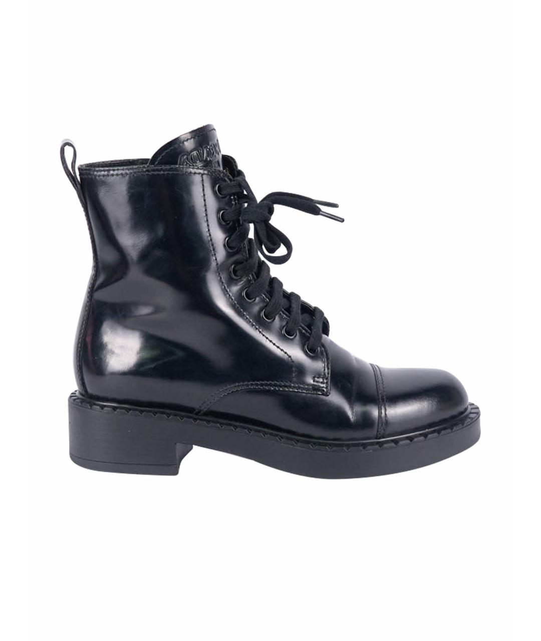 PRADA Черные ботинки из лакированной кожи, фото 1