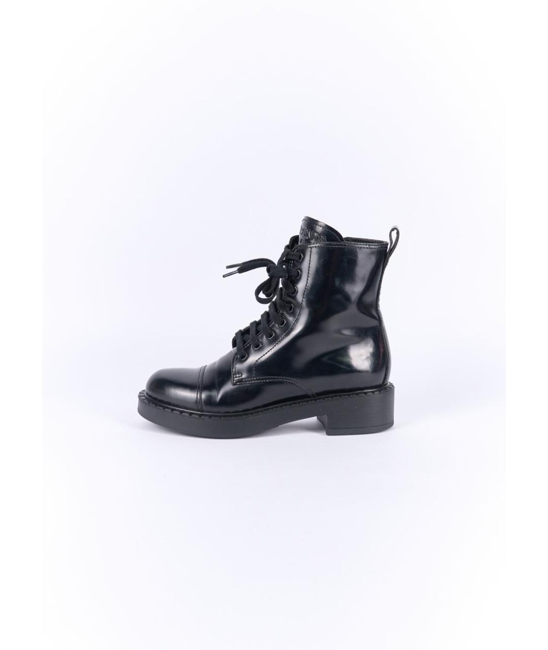 PRADA Черные ботинки из лакированной кожи, фото 6