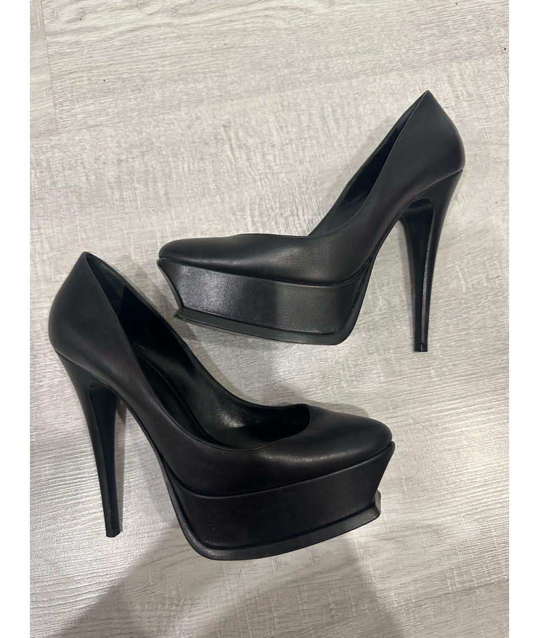 SAINT LAURENT Черные кожаные туфли, фото 2