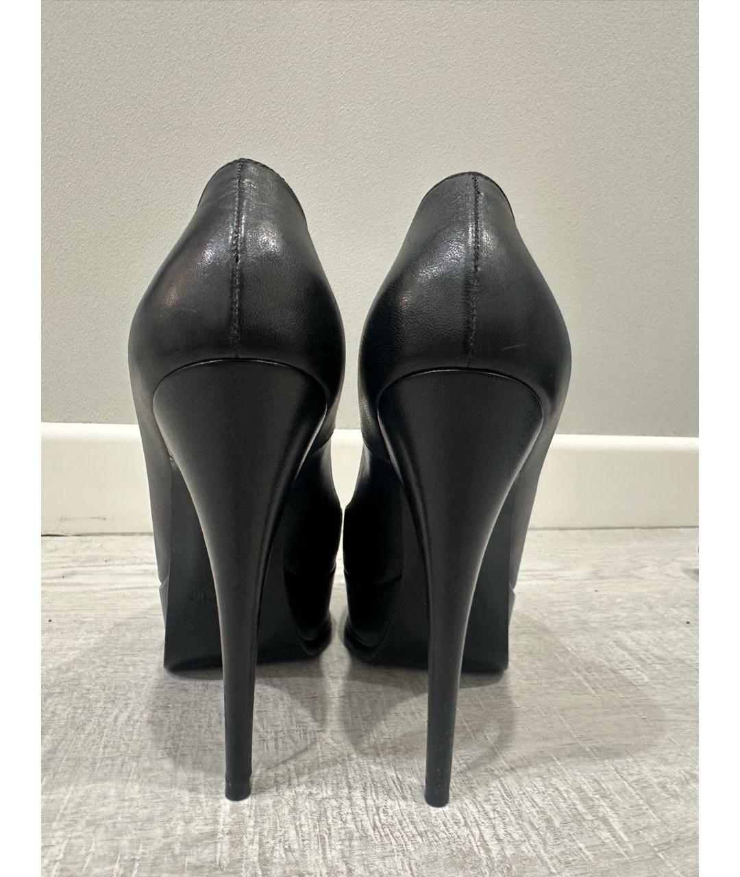 SAINT LAURENT Черные кожаные туфли, фото 3