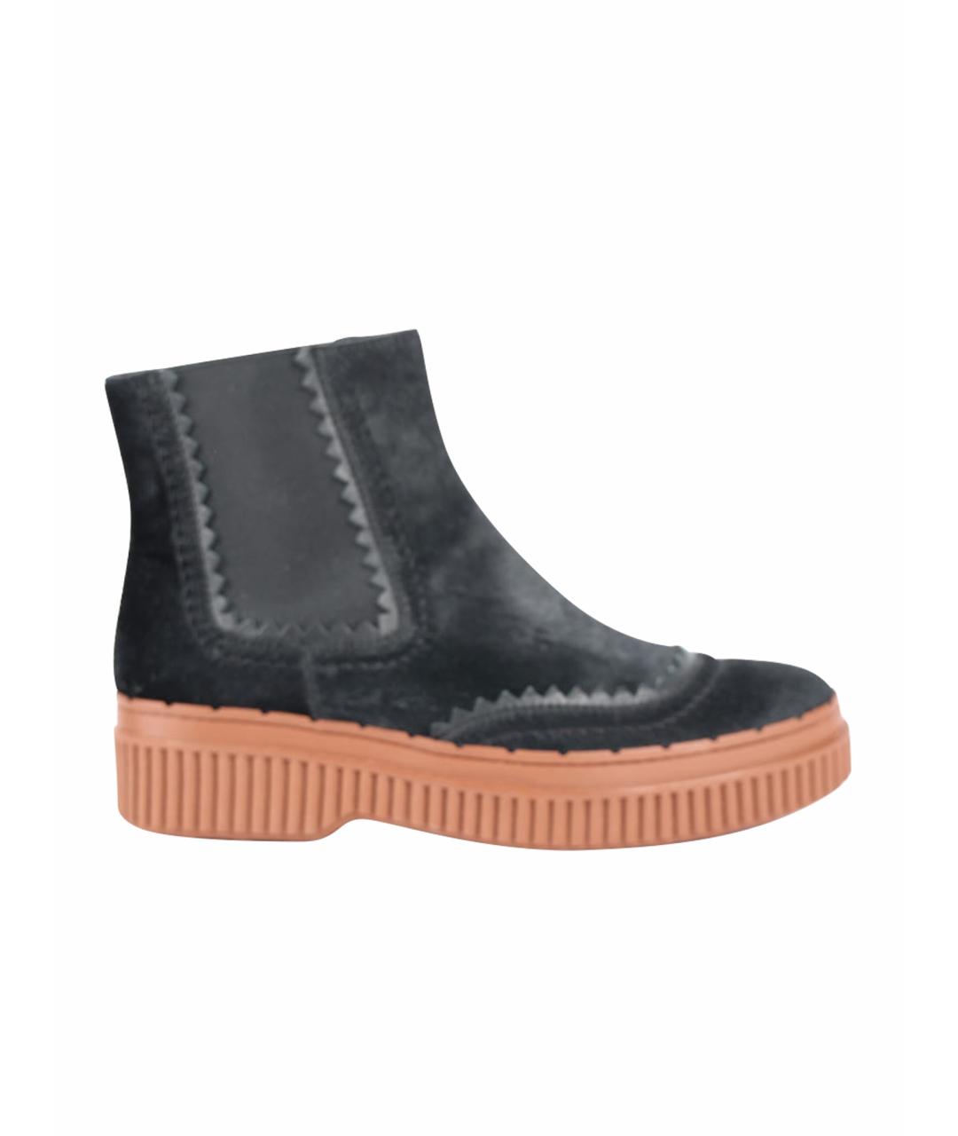 TOD'S Черные текстильные ботинки, фото 1