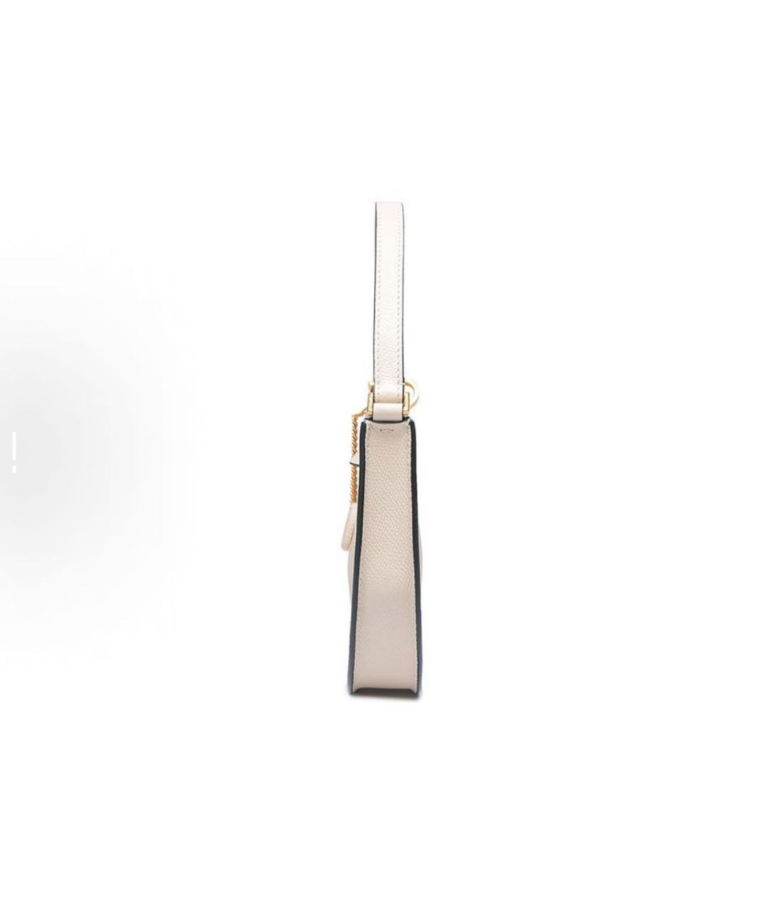 VALENTINO Бежевая кожаная сумка с короткими ручками, фото 3