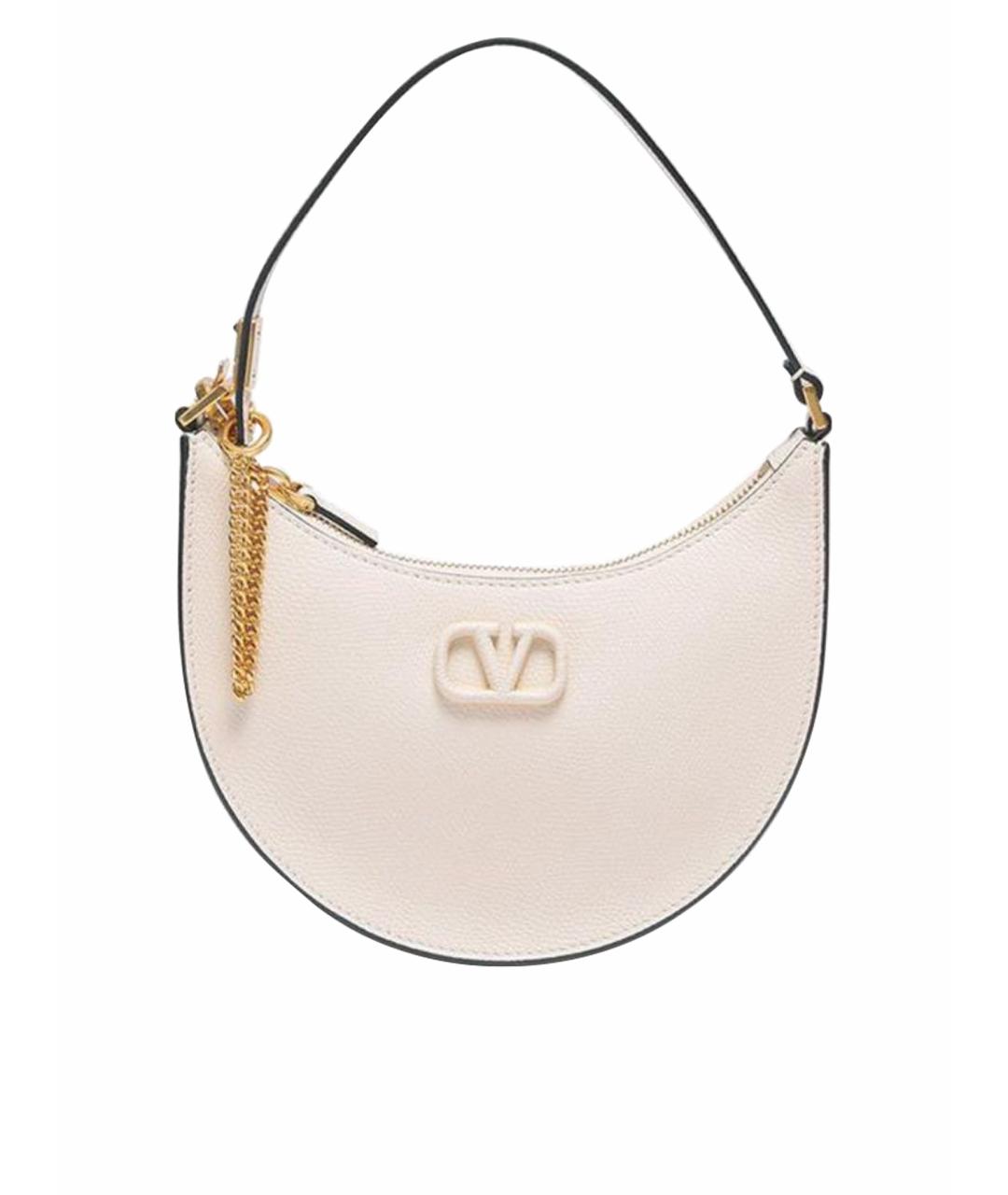 VALENTINO Бежевая кожаная сумка с короткими ручками, фото 1