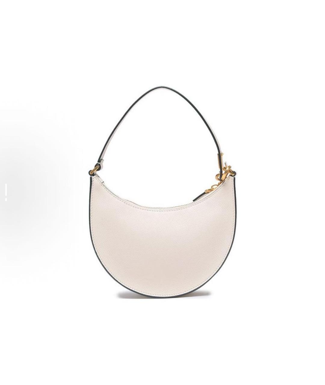 VALENTINO Бежевая кожаная сумка с короткими ручками, фото 4