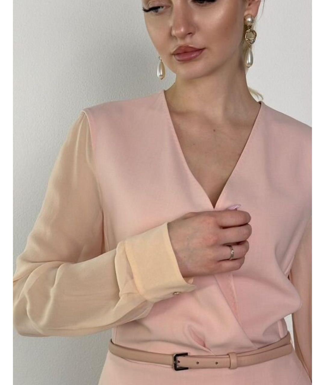 MAX MARA Розовое шерстяное вечернее платье, фото 4