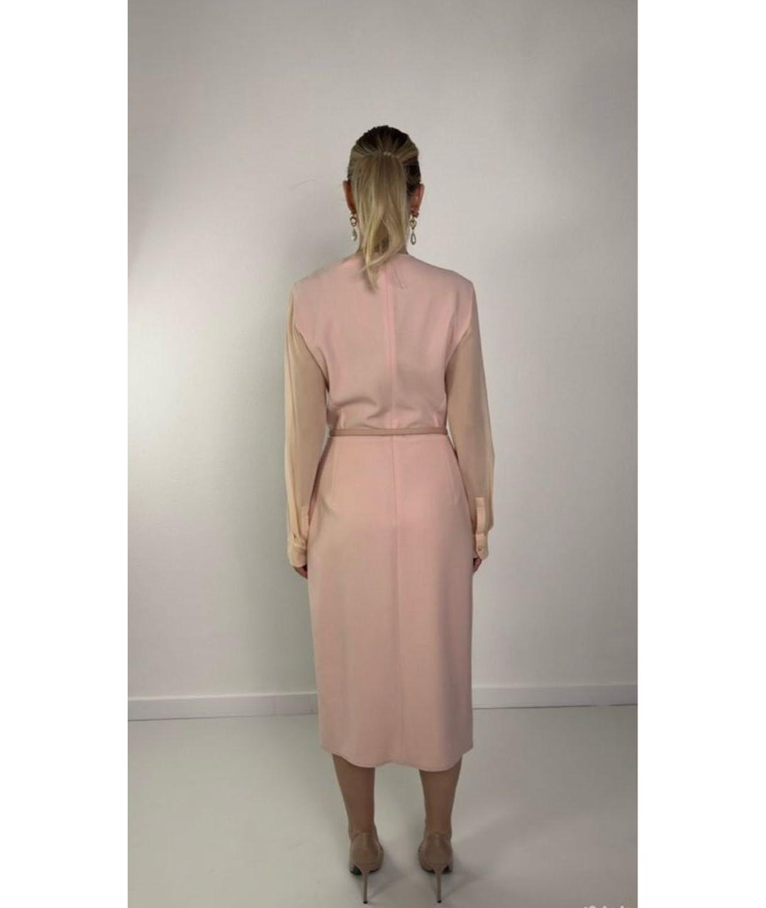 MAX MARA Розовое шерстяное вечернее платье, фото 2