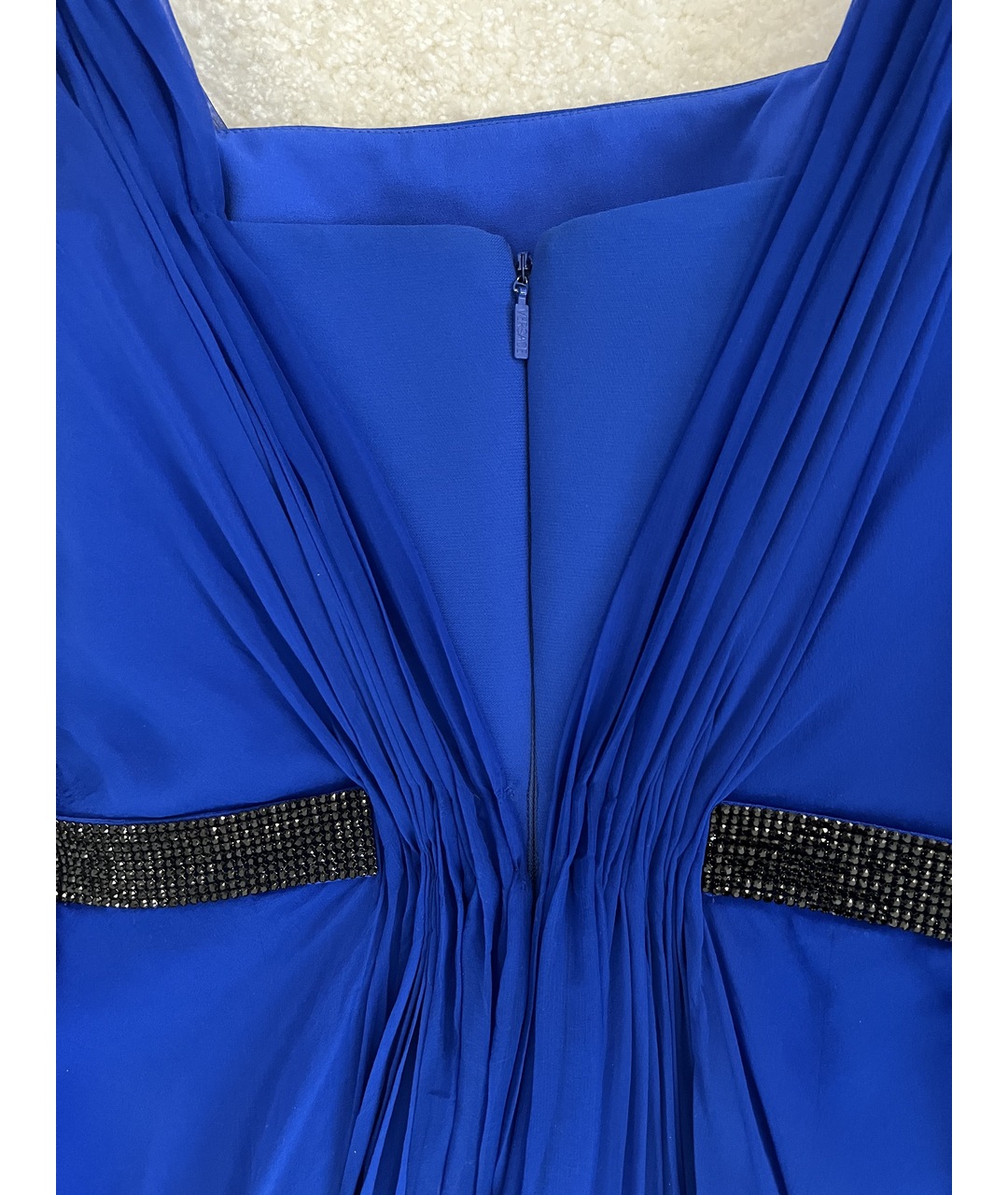 VERSACE Синее шелковое вечернее платье, фото 3