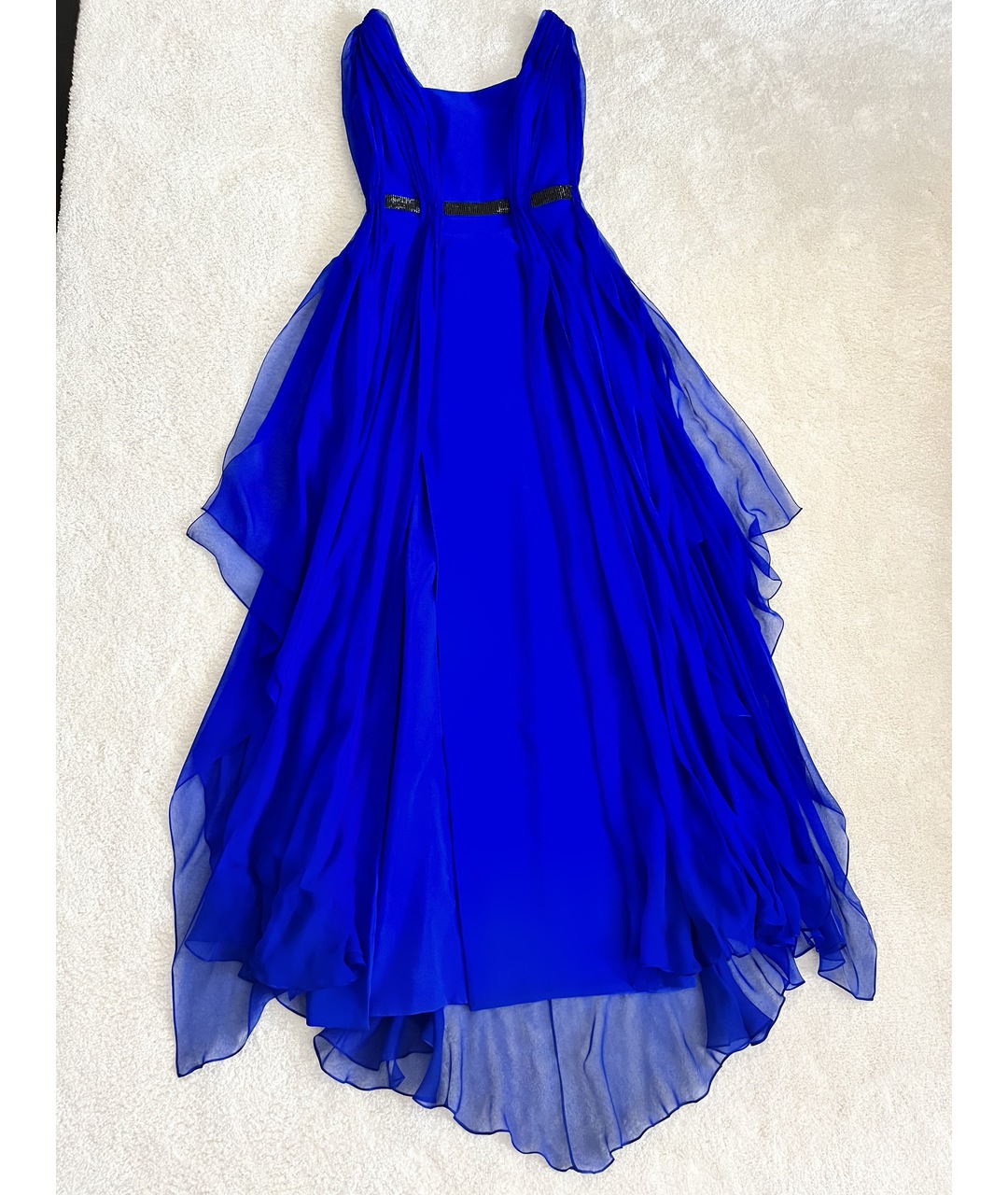 VERSACE Синее шелковое вечернее платье, фото 2